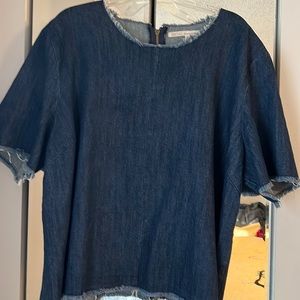 Rachel Roy , size 3x, denim shirt with full zipper down back